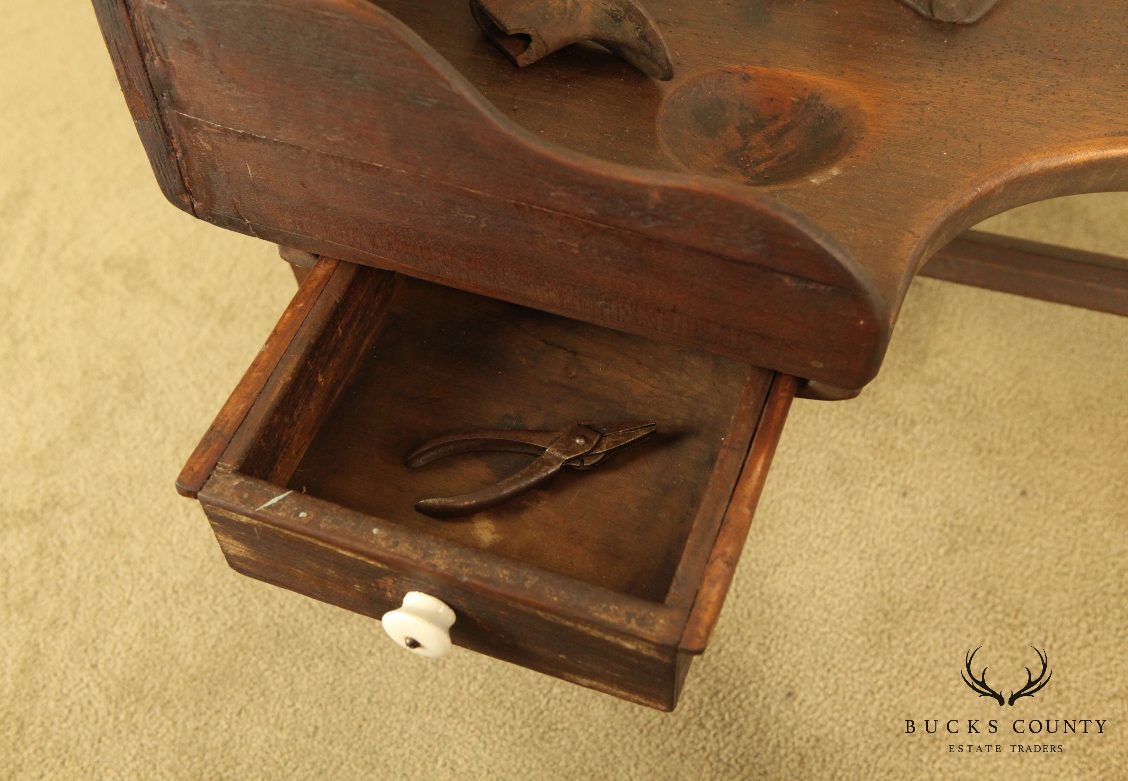 Antique American Cobblers Bench with Tools