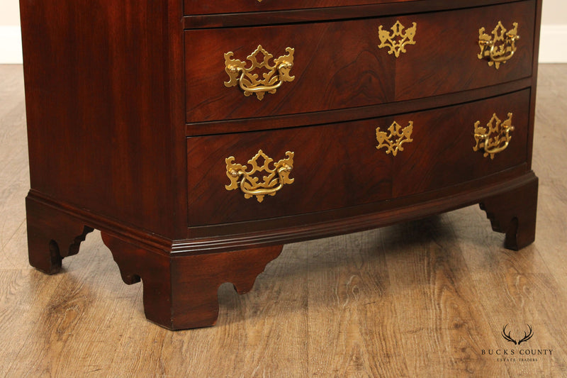 Madison Square Chippendale Style Mahogany Bowfront Bachelor's Chest