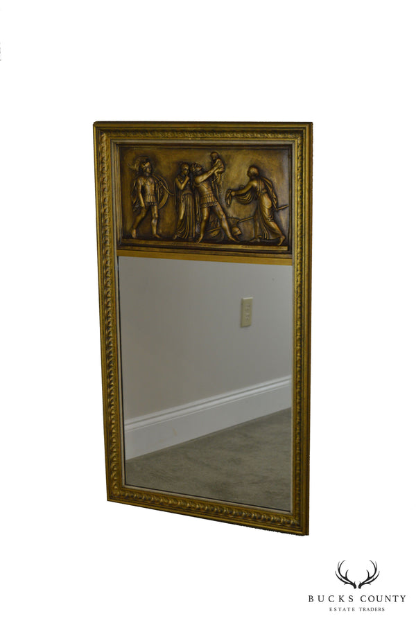 Gilt Relief Plaque Trumeau Mirror