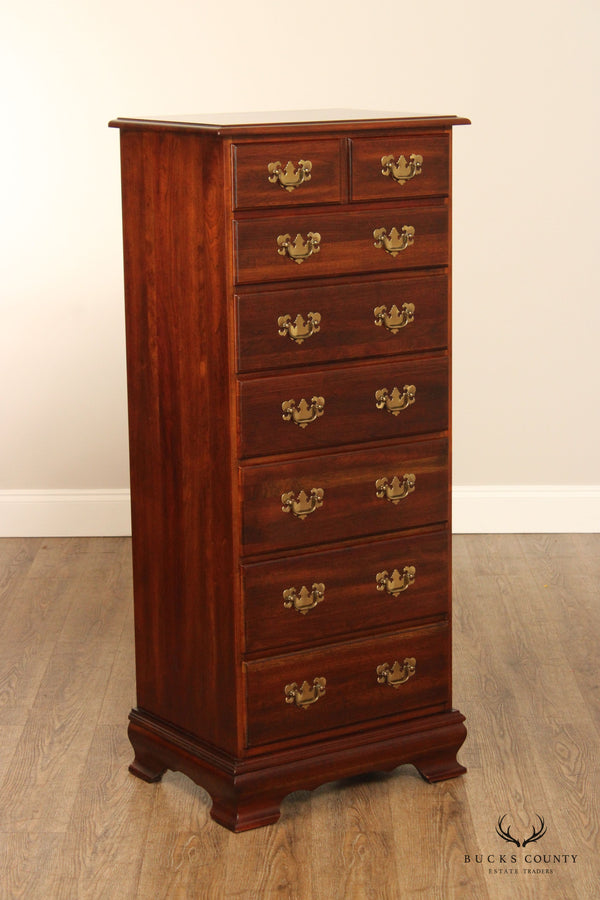 Crescent Chippendale Style Cherry Lingerie Chest Semainier