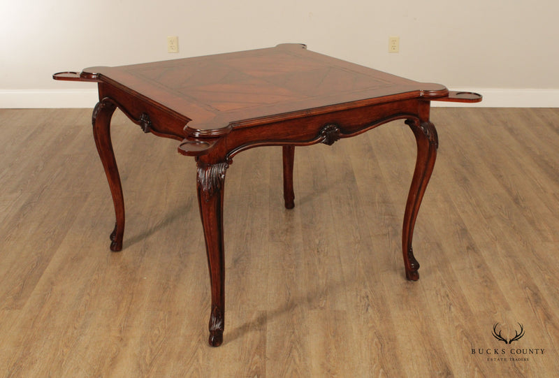 Henredon French Louis XV Style Carved Wood Card Table