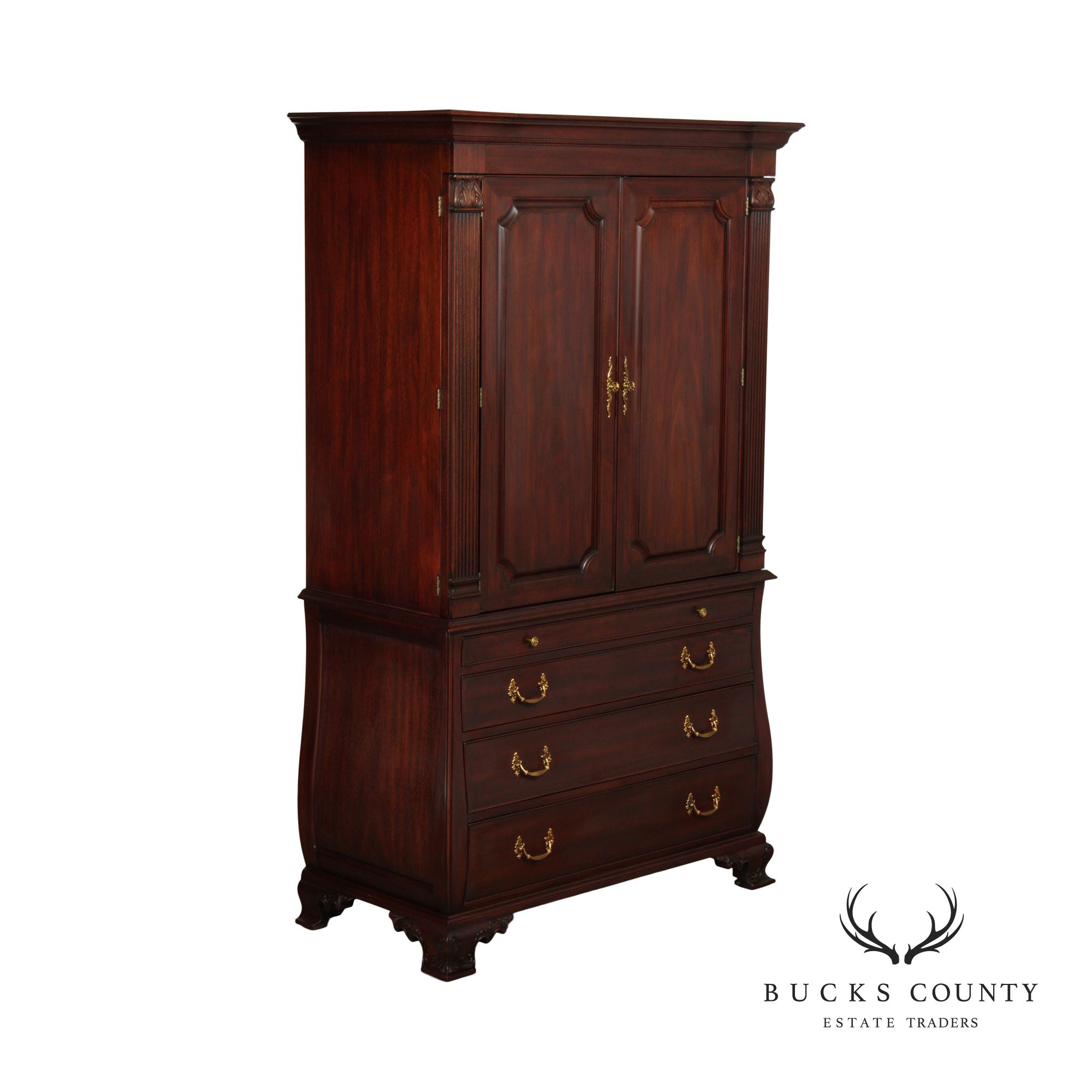 Henkel Harris Mahogany Bombe Armoire Cabinet