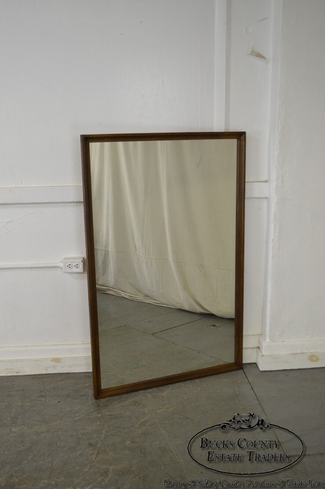 Broyhill Brasilia Mid Century Modern Large Walnut Rectangle Mirror