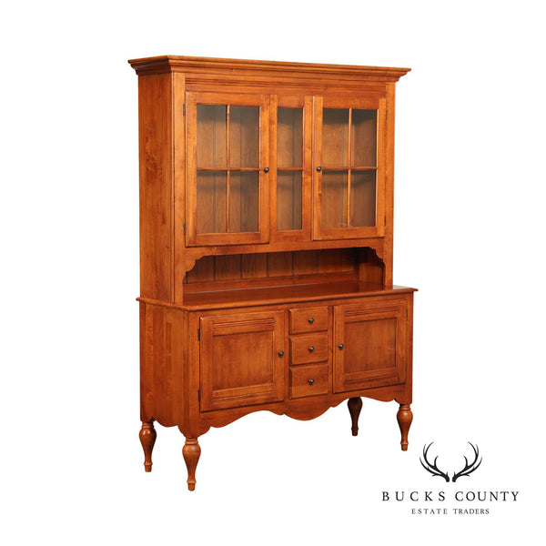 Ethan Allen 'Country Crossings' Two-Piece Maple China Cabinet Hutch
