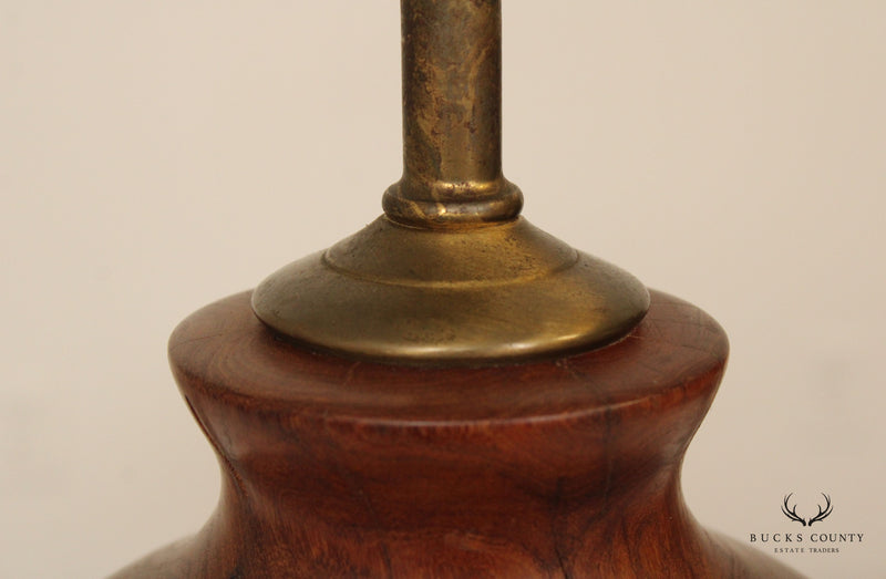 Mid Century Modern Burl Walnut Table Lamp