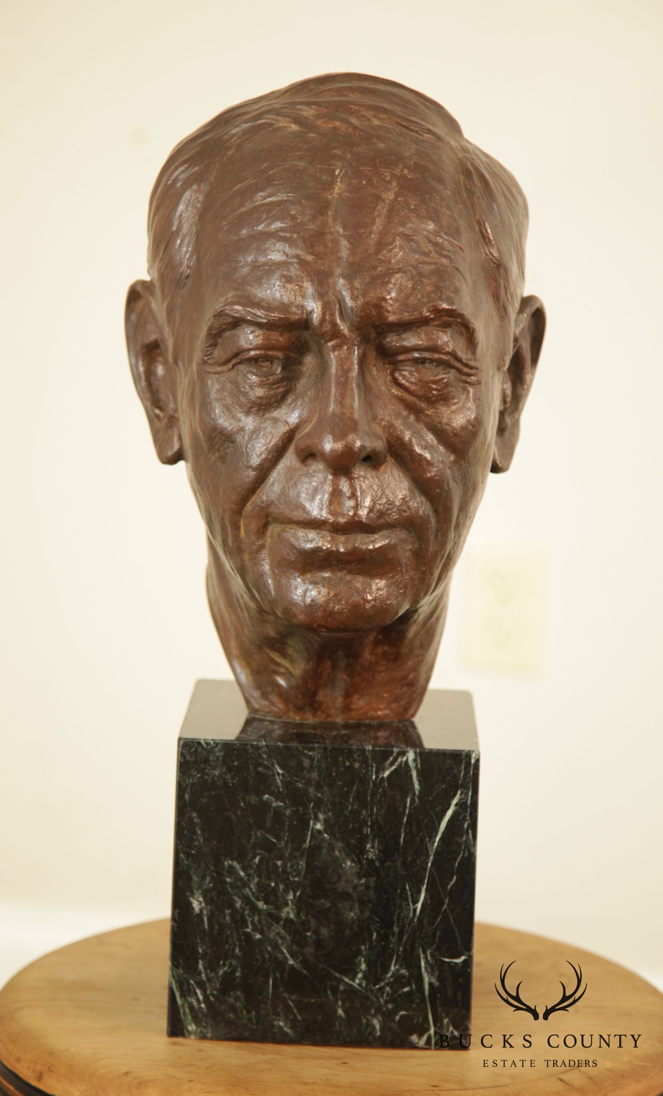 Lawrence Ludtke 1980s Bronze Male Bust