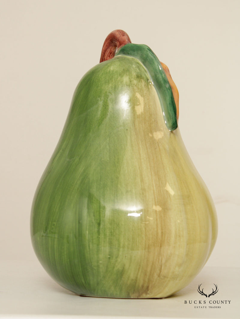 Vintage Italain Glazed Ceramic Decorative Pear