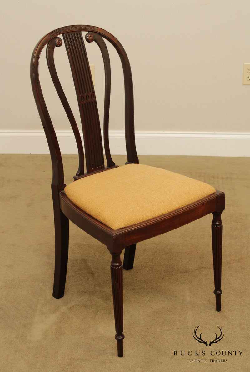 Antique Sheraton Style Solid Mahogany Side Chair