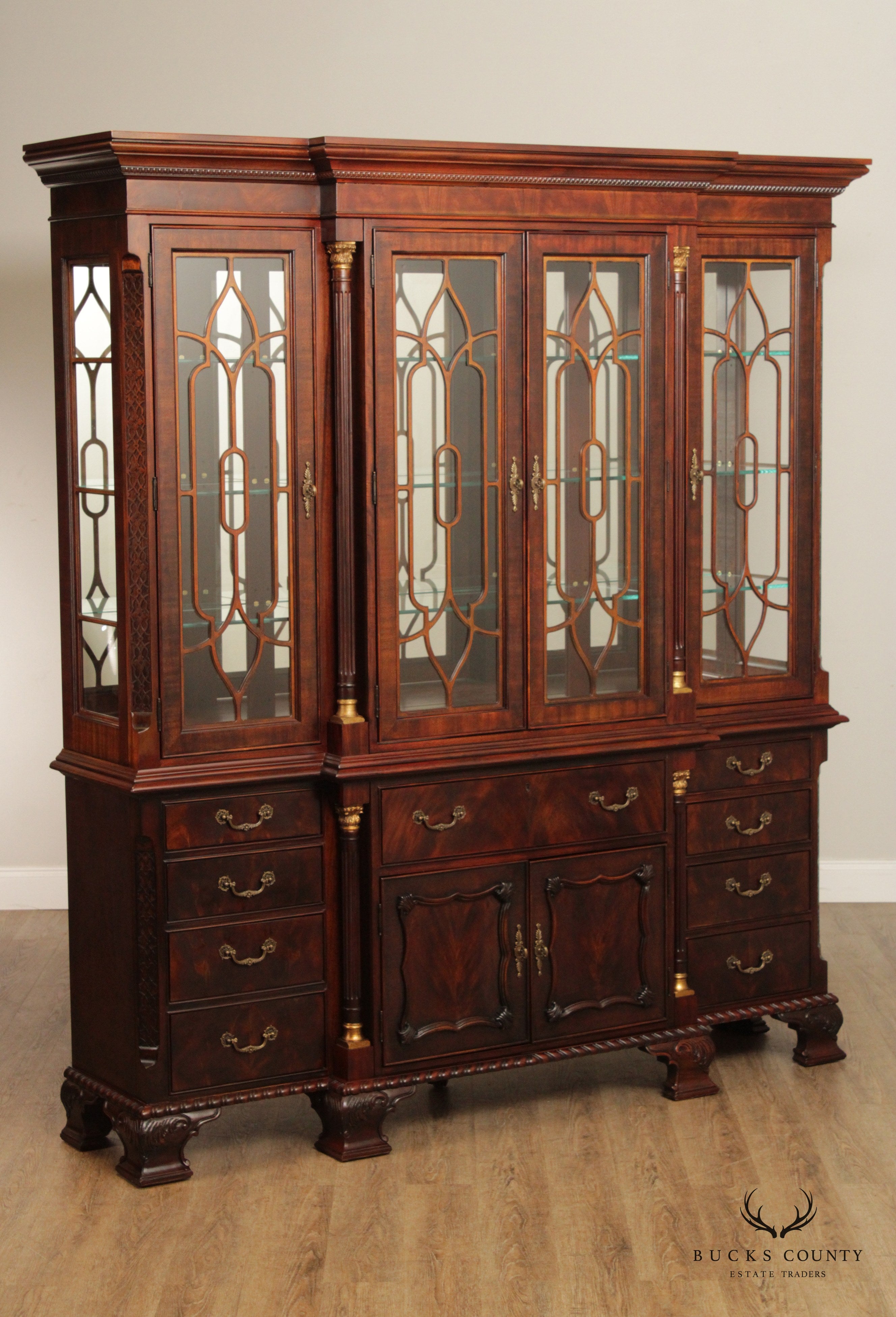 Drexel Heritage Nine Elms Collection Breakfront China Cabinet