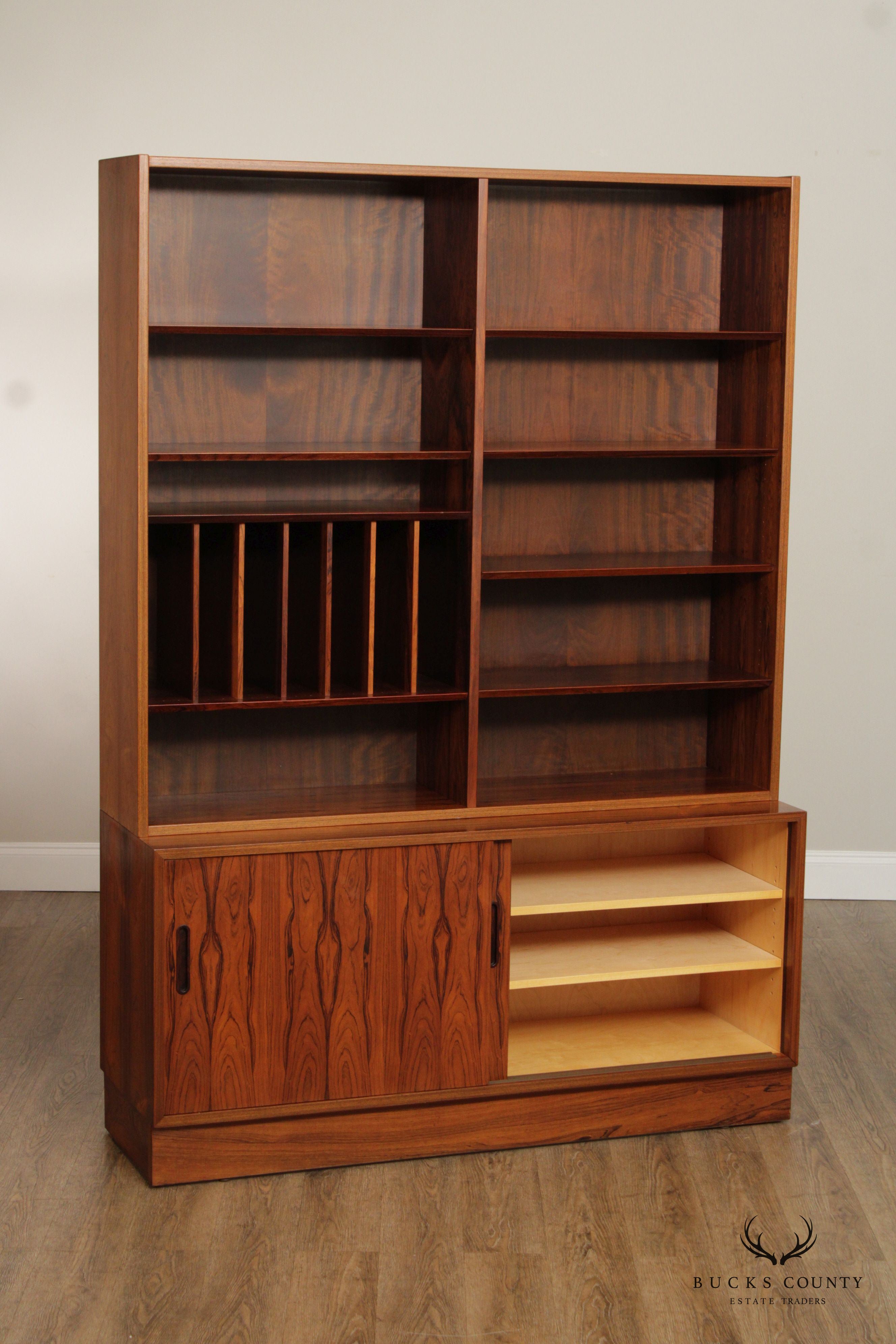 Poul Hundevad Mid Century Danish Modern Rosewood Bookcase Cabinet