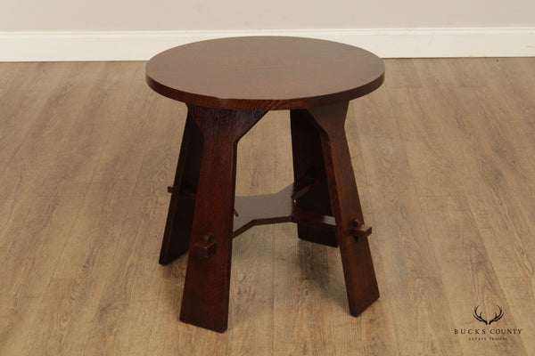 Stickley Mission Style Oak 'Gus' Round Tea Table