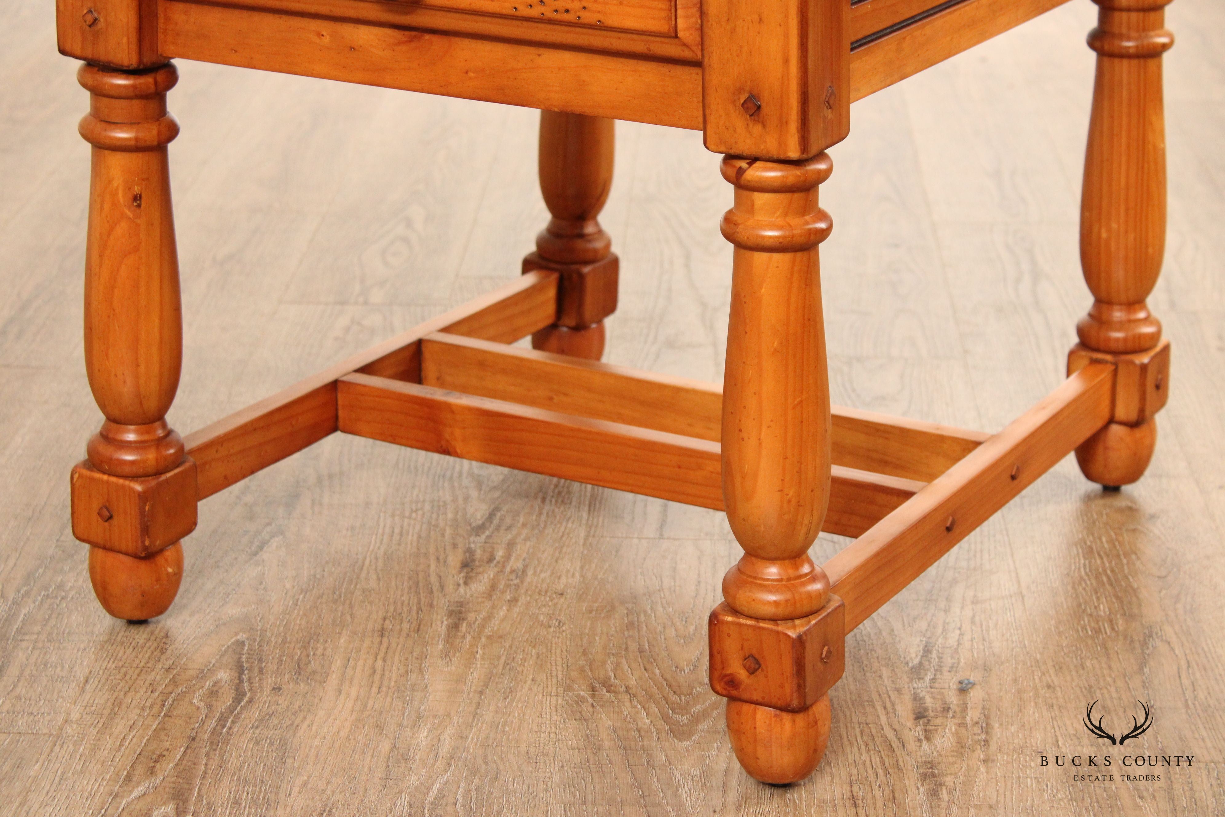 English Traditional Style Pine One-Drawer Side Table