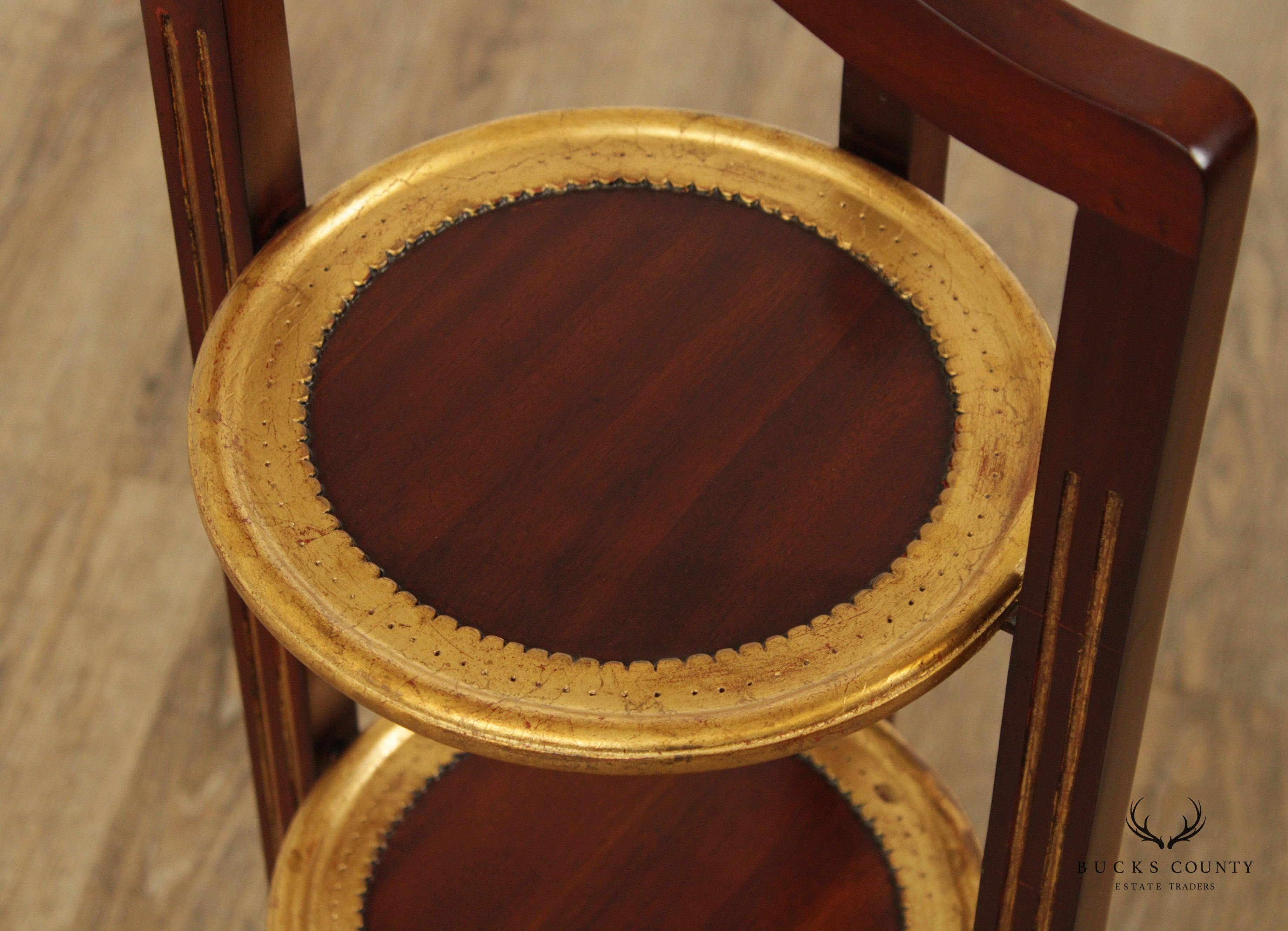 Chippendale Style Three Tier Partial Gilt Mahogany Serving Table or Muffin Stand