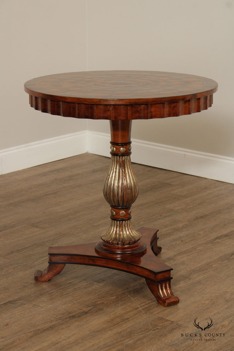 William IV Style Round Top Oyster Wood Tea Table