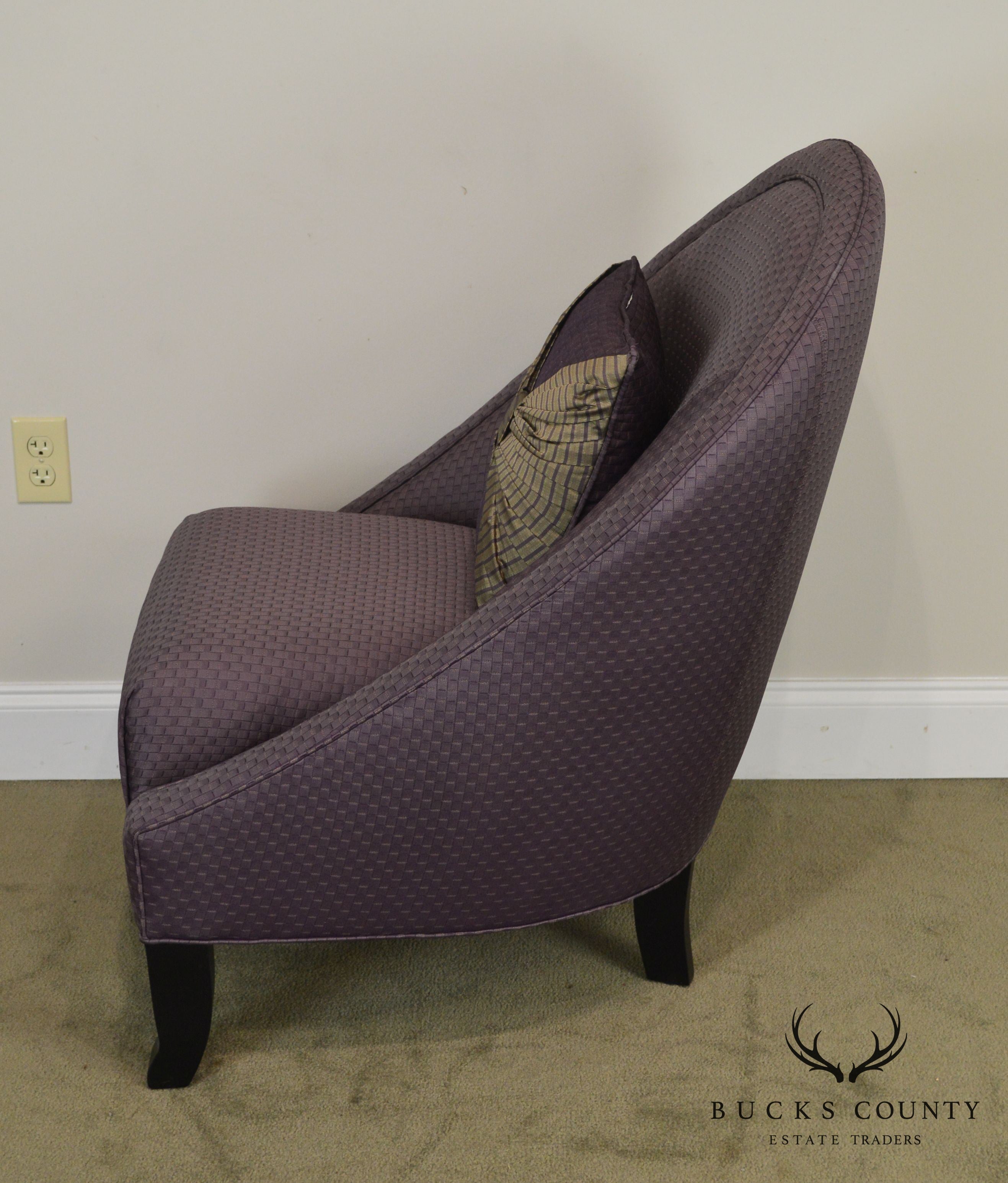 Directional Custom Purple Upholstered Pair of Club Chairs