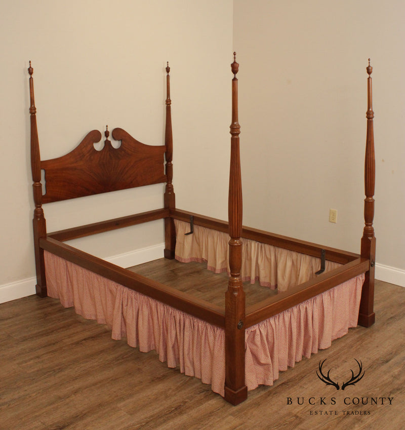 R. Wurster Custom Mahogany Carved Four Poster Bed