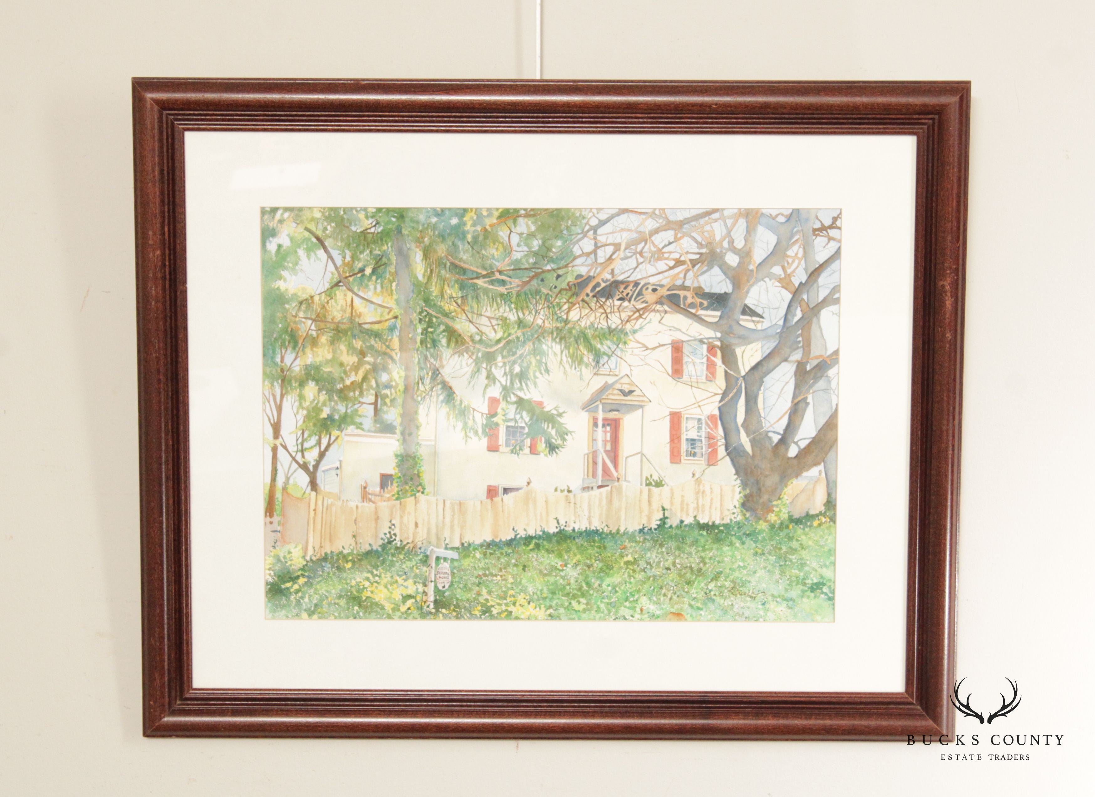 Sandy Busch 'Skrobul House' Watercolor Print, Custom Framed