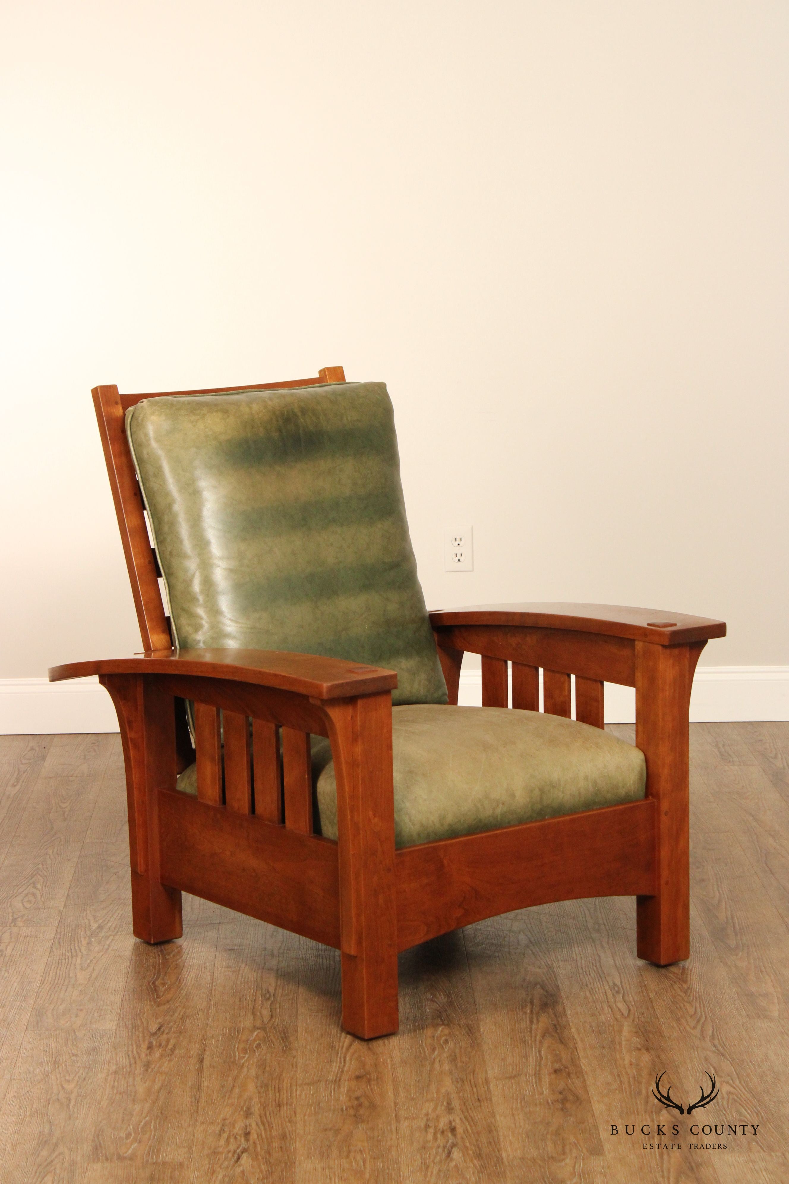 Stickley Mission Collection Cherry Bow Arm Reclining Chair