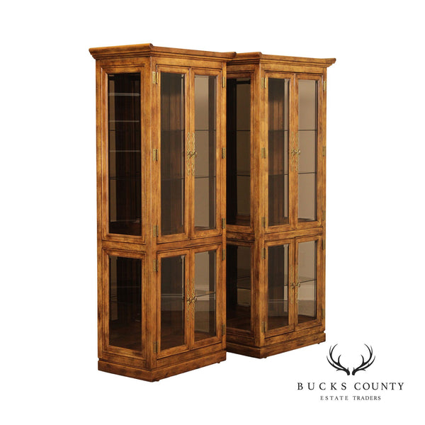 Quality Vintage Pair Of  Curio Display Cabinets