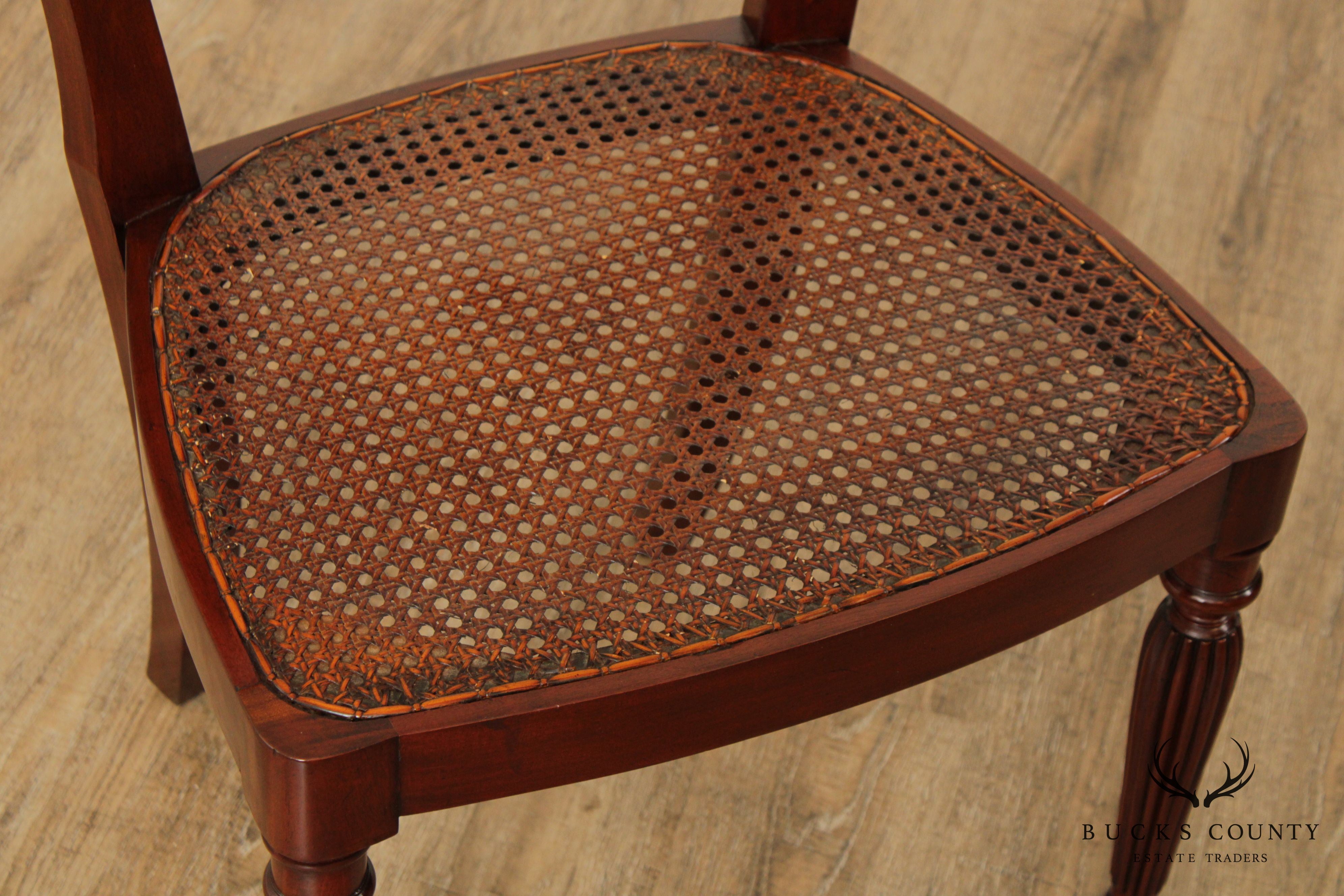 Regency Style Pair of Side Chairs with Leather Cushions