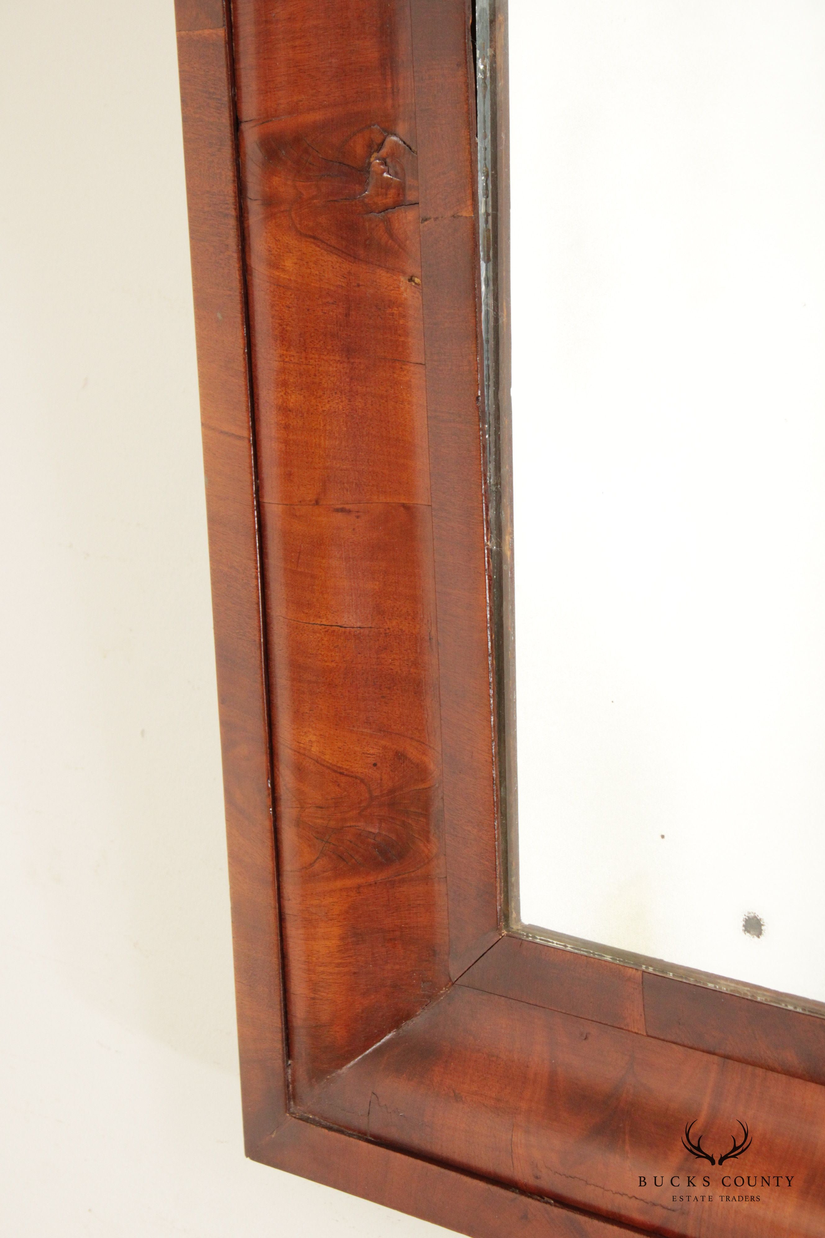 American Empire Mahogany Ogee Over-Mantel Mirror