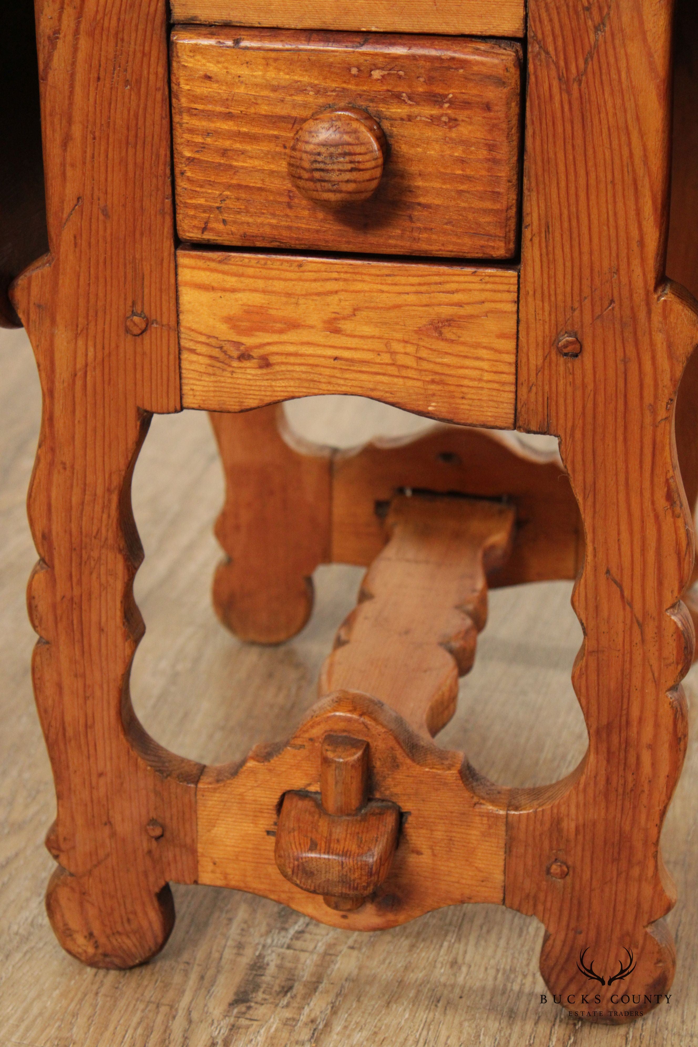 Antique Pine Drop Leaf Tavern Side Table