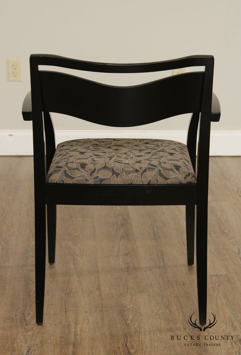 Ricchio Knoll Upholstered and Ebonized Pair of Armchairs