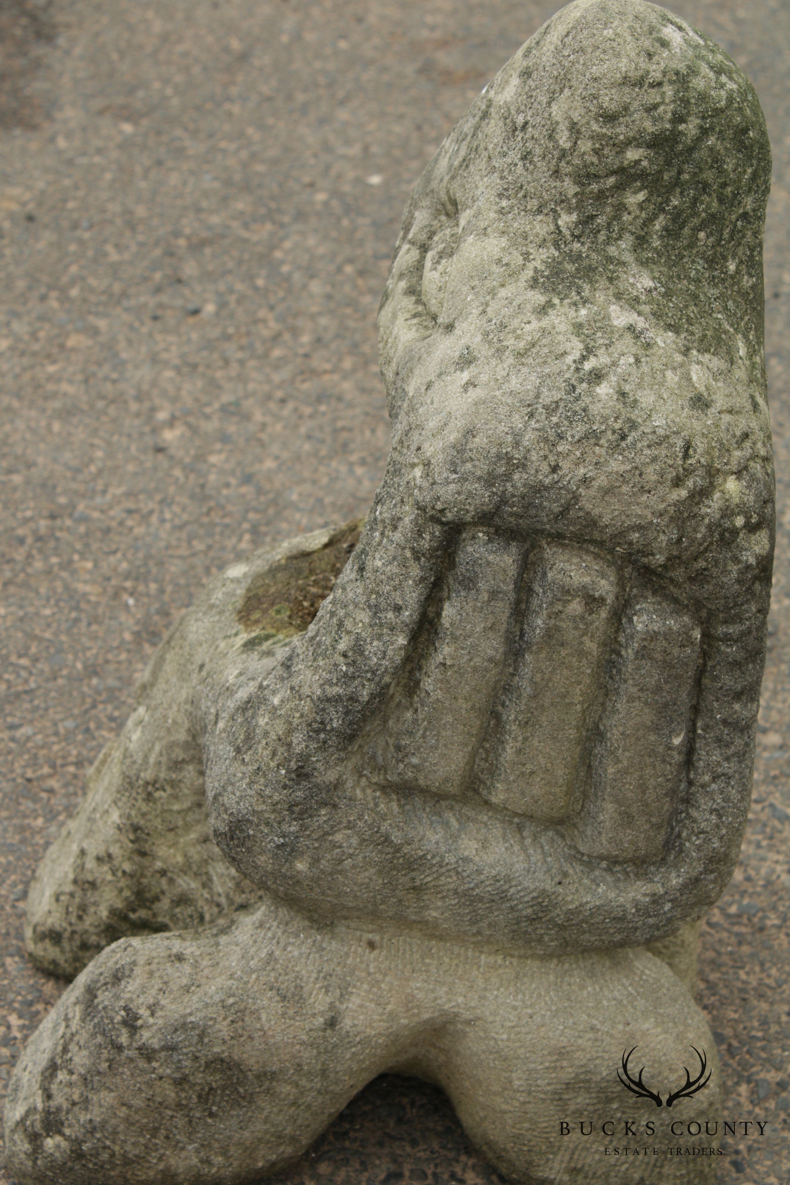 Mid-Century Modern Carved Sandstone Garden Sculpture