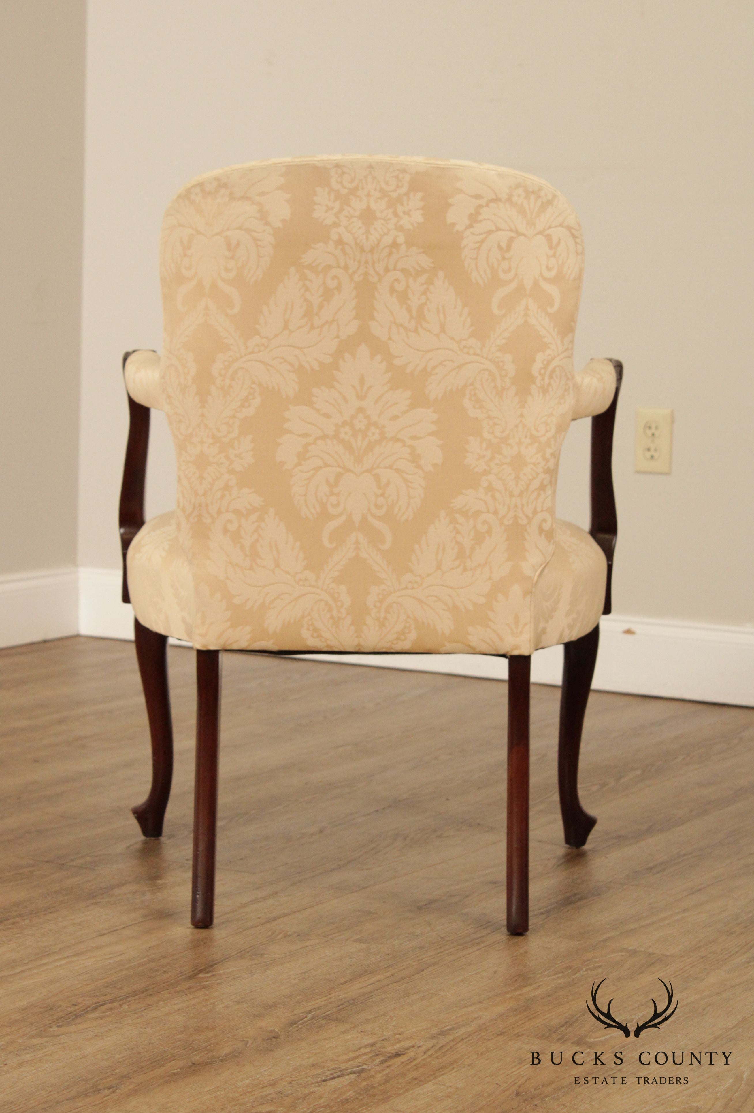 Hickory Chair Queen Anne Style Mahogany Armchair