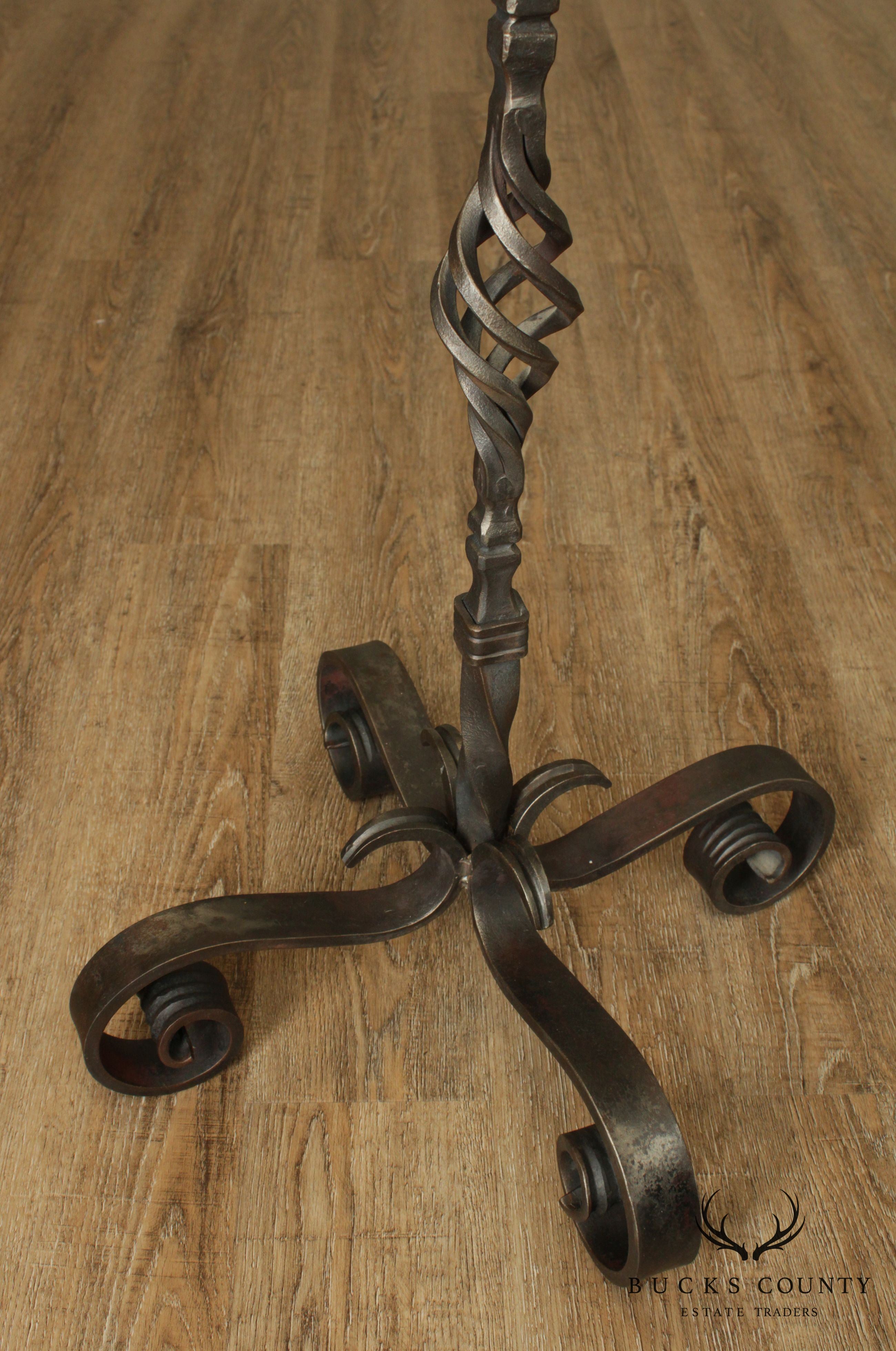 Hand Forged Custom Twisted Iron Set Fire Place Tools