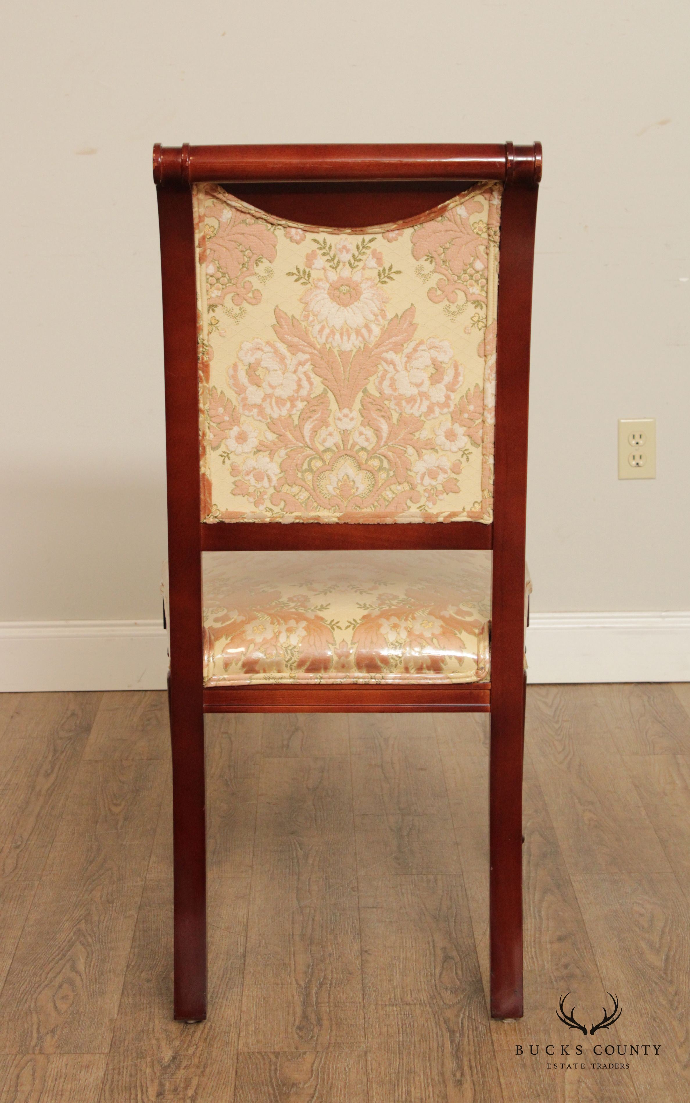 French Empire Style Parcel Gilt Set Eight Dining Chairs