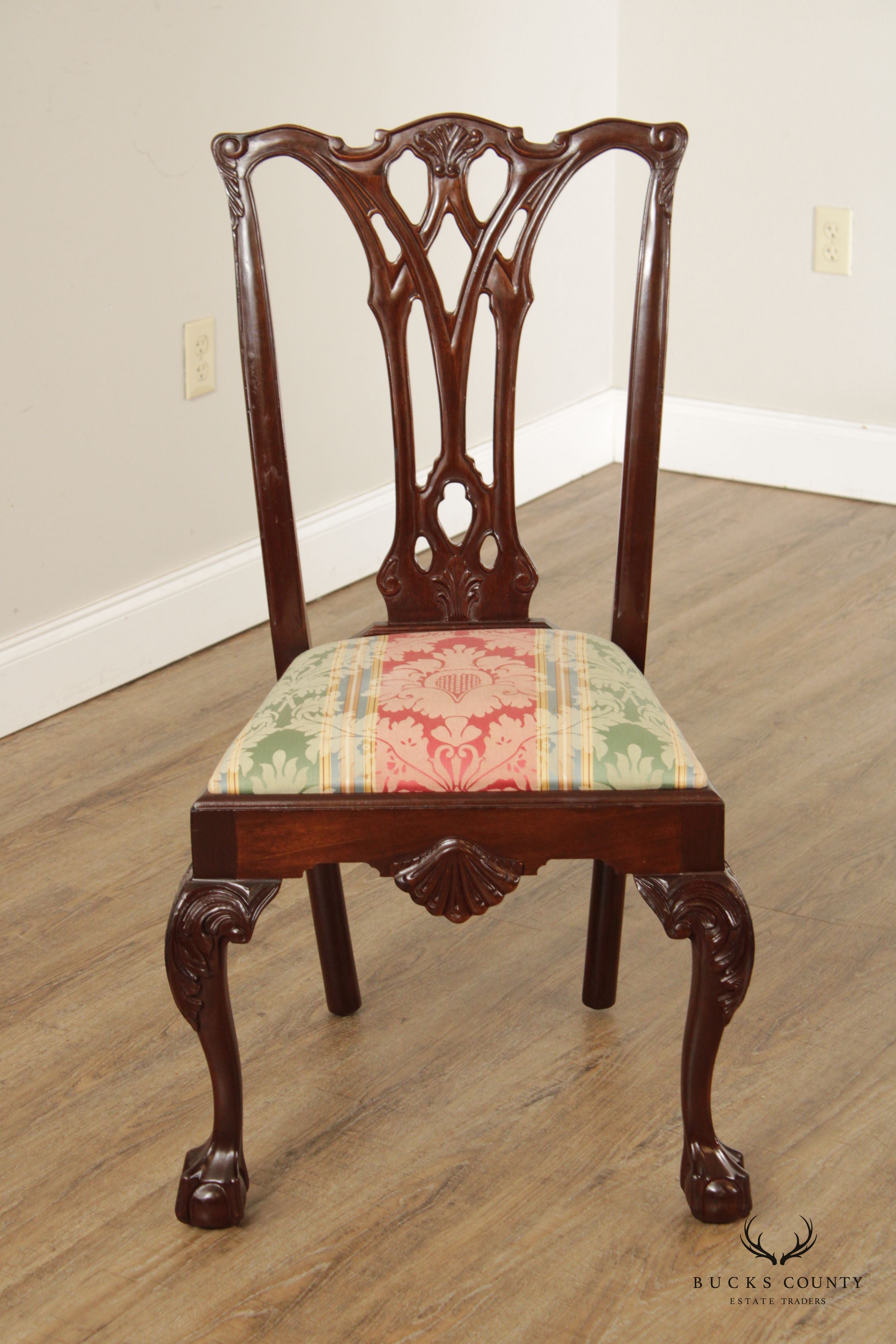 Custom Chippendale Style Mahogany Ball and Claw Foot Side Chair