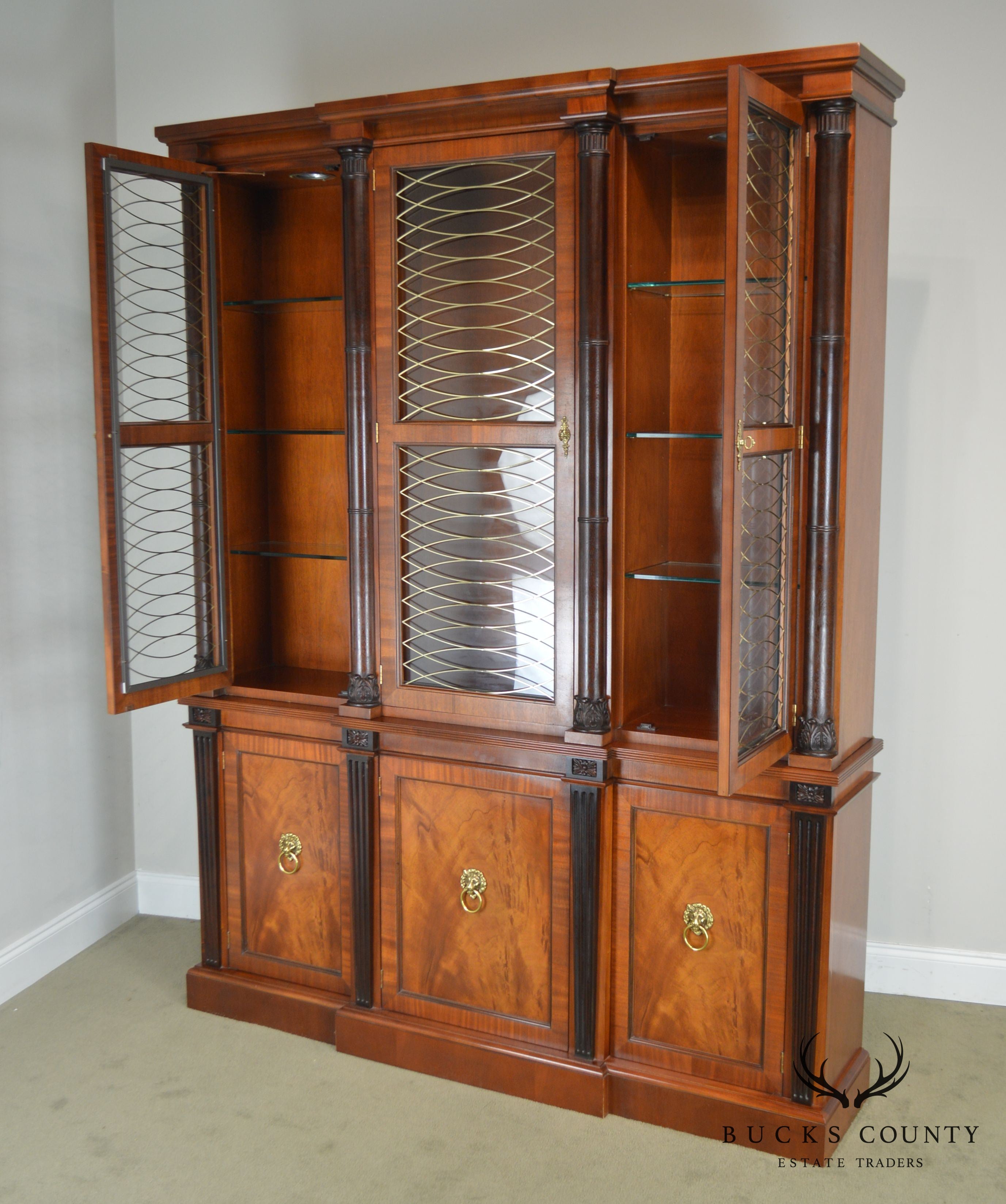 Baker Mahogany Regency Style Breakfront