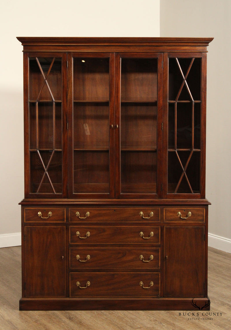 Henkel Harris Georgian Style Mahogany China Or Bookcase Cabinet