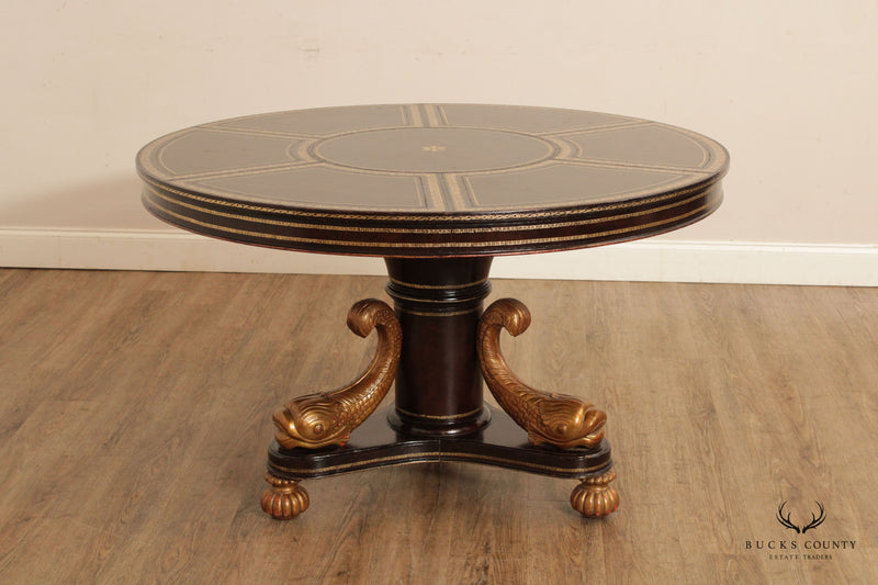 Maitland Smith Rococo Style Leather Wrapped Center Table