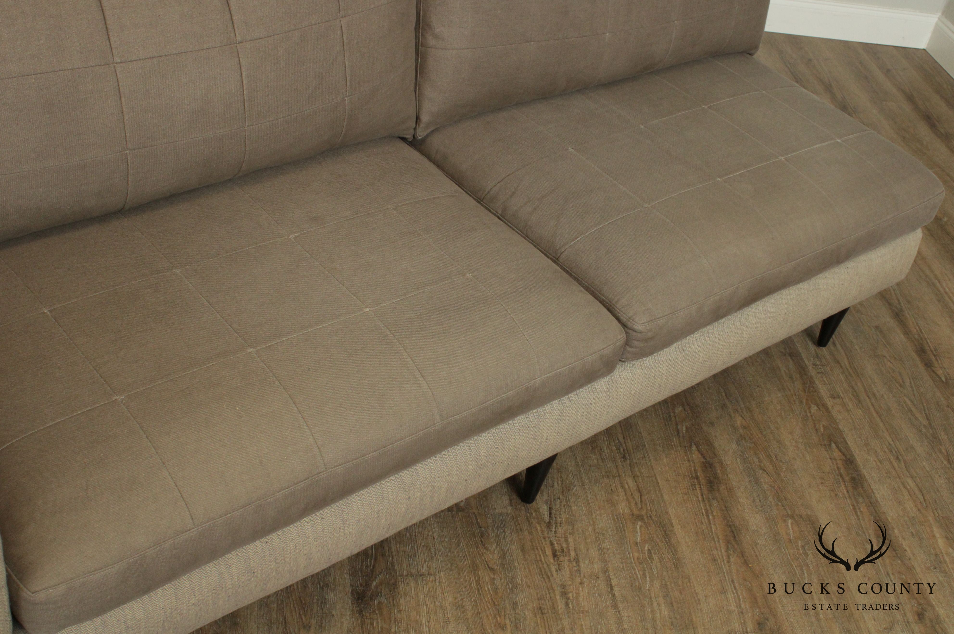 Crate & Barrel Mid Century Sofa, Chaise