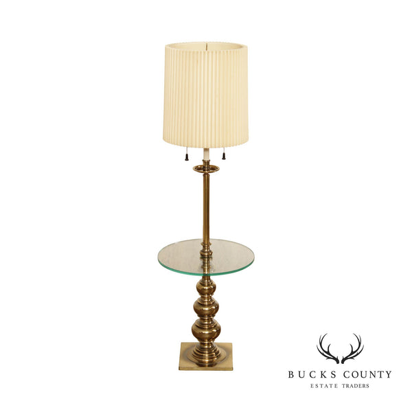 Stiffel Vintage Brass and Glass Floor Lamp