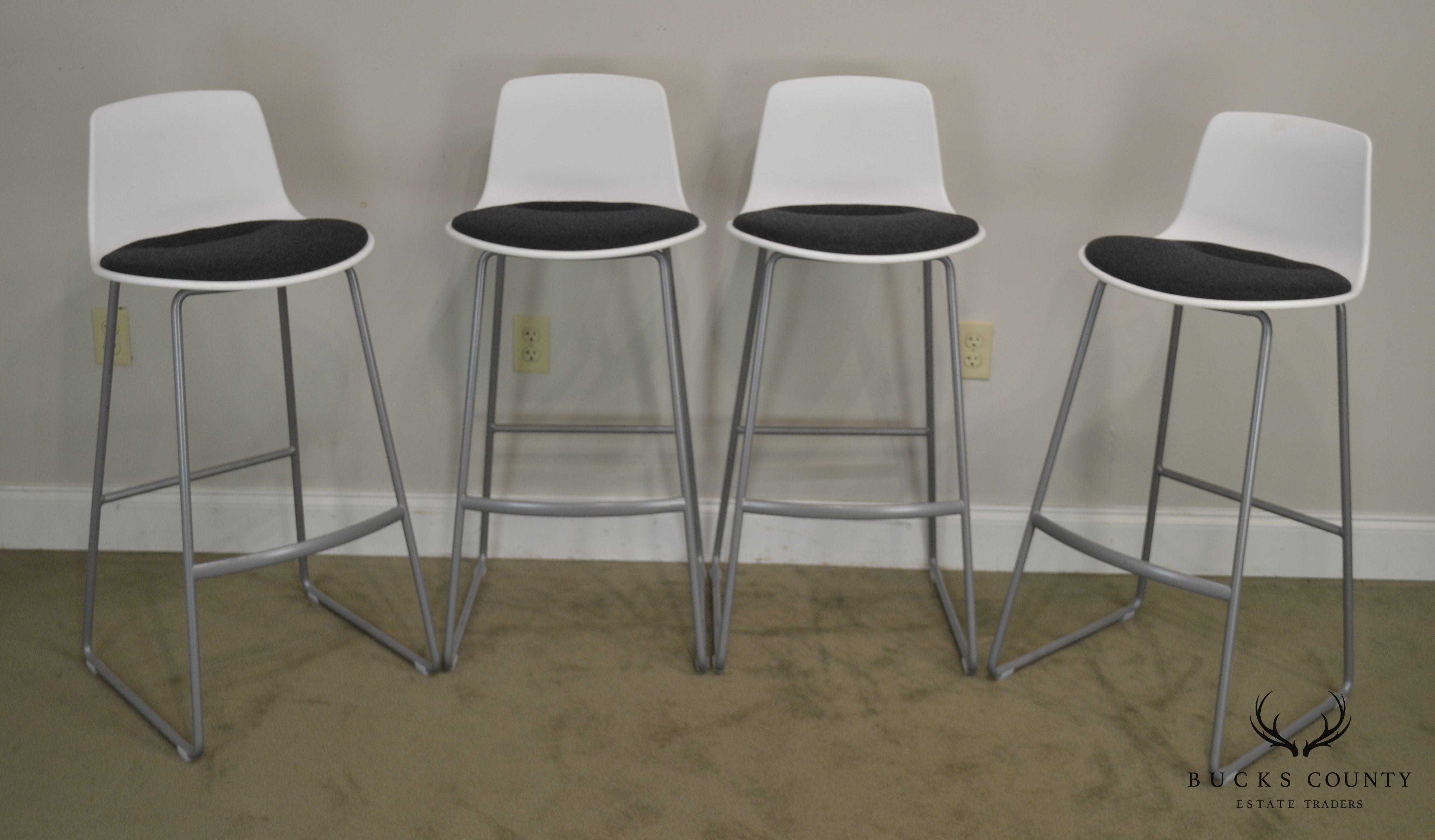 Steelcase Coalesse Enea Lottus Set 4 Sculpted Sled Bar Stools