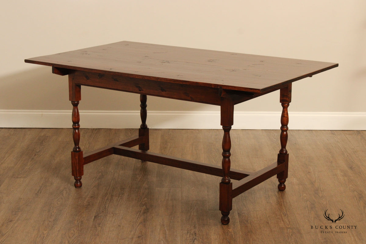 Stephen Von Hohen Farmhouse Style Pine Trestle Dining Table