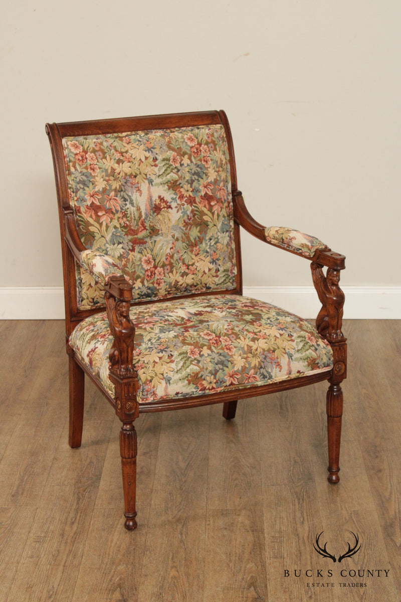 Egyptian Revival Style Quality Pair of Armchairs by Sherrill