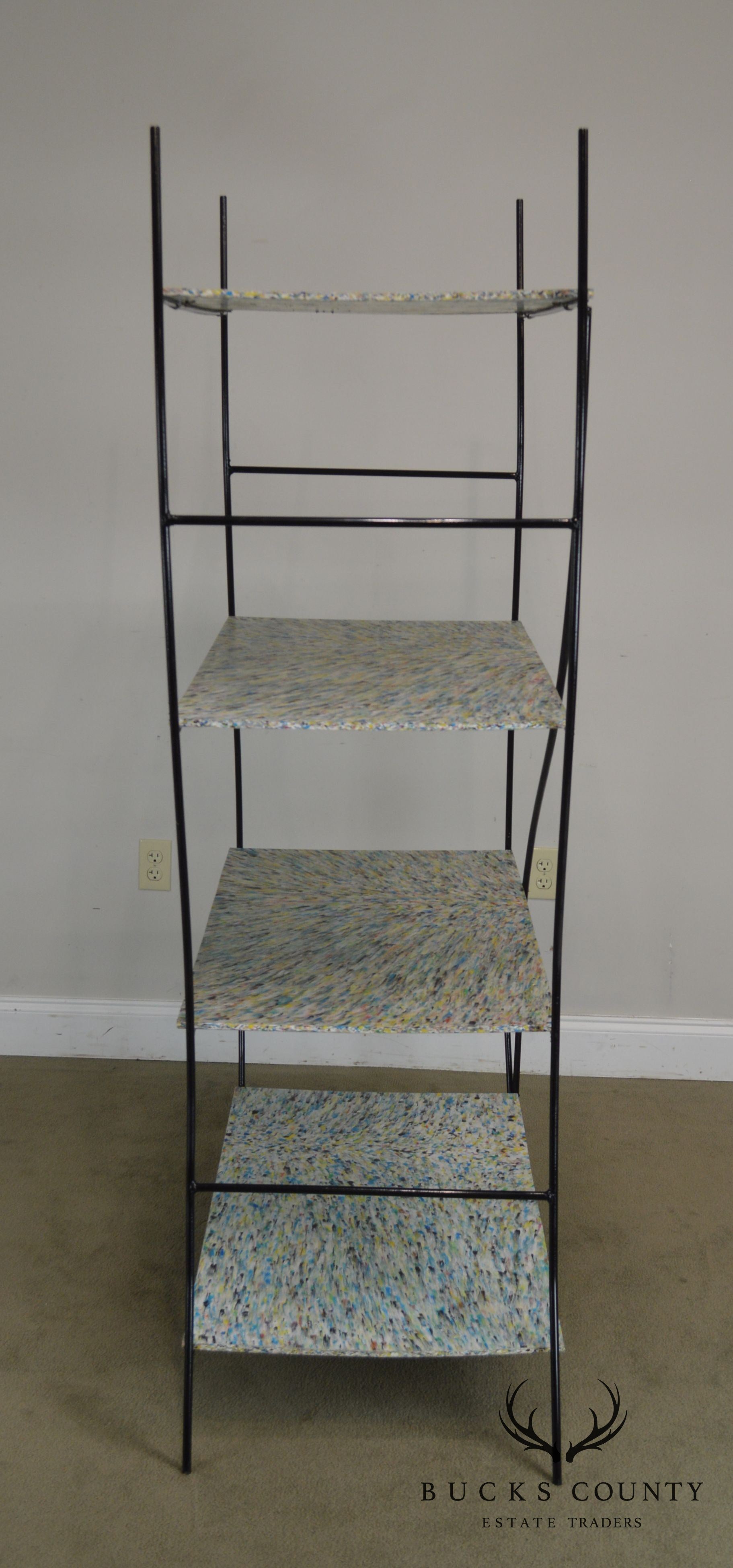 Whimsical Mid Century Modern Iron Etagere Display Rack