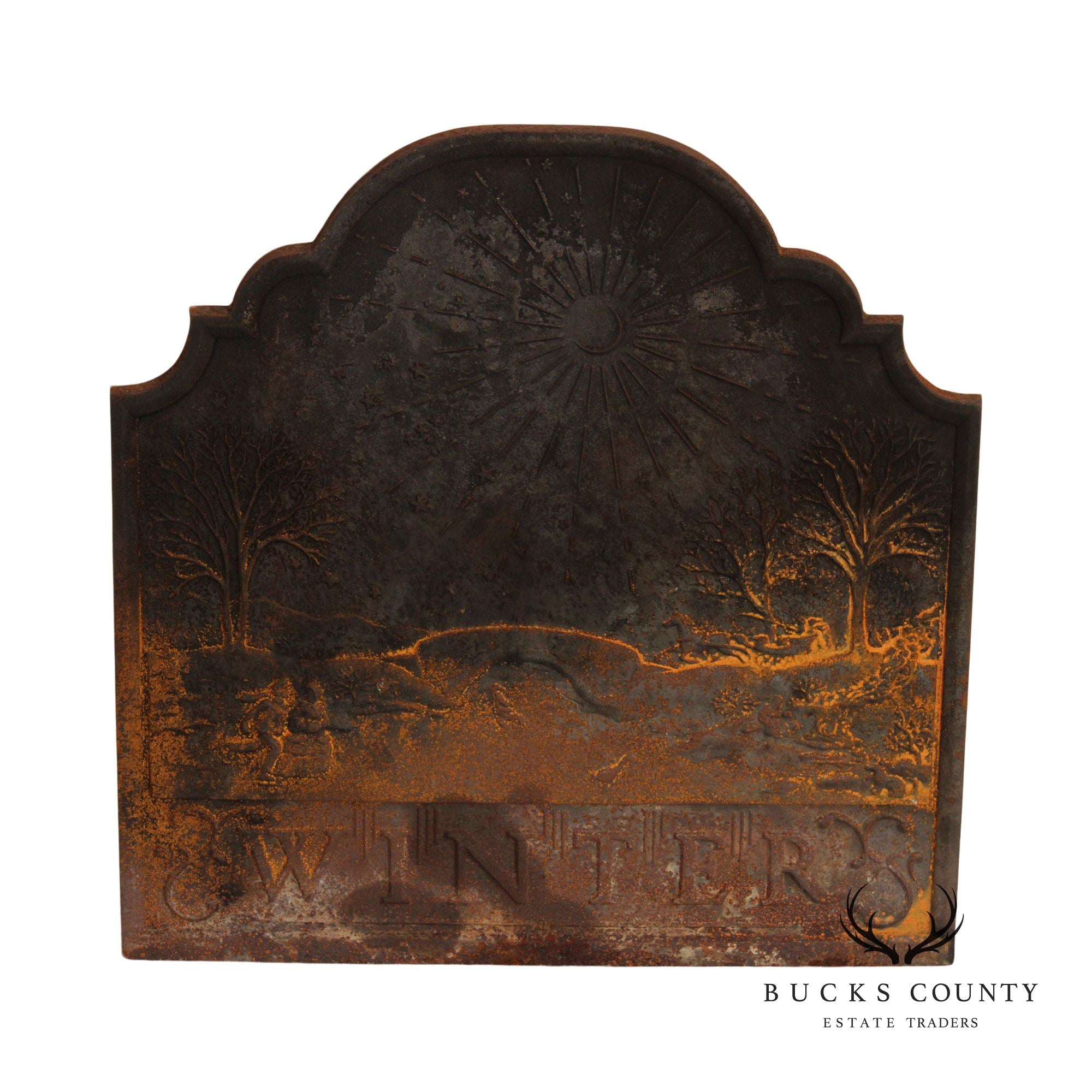 Pennsylvania Firebacks Cast Iron 'Winter' Fireback