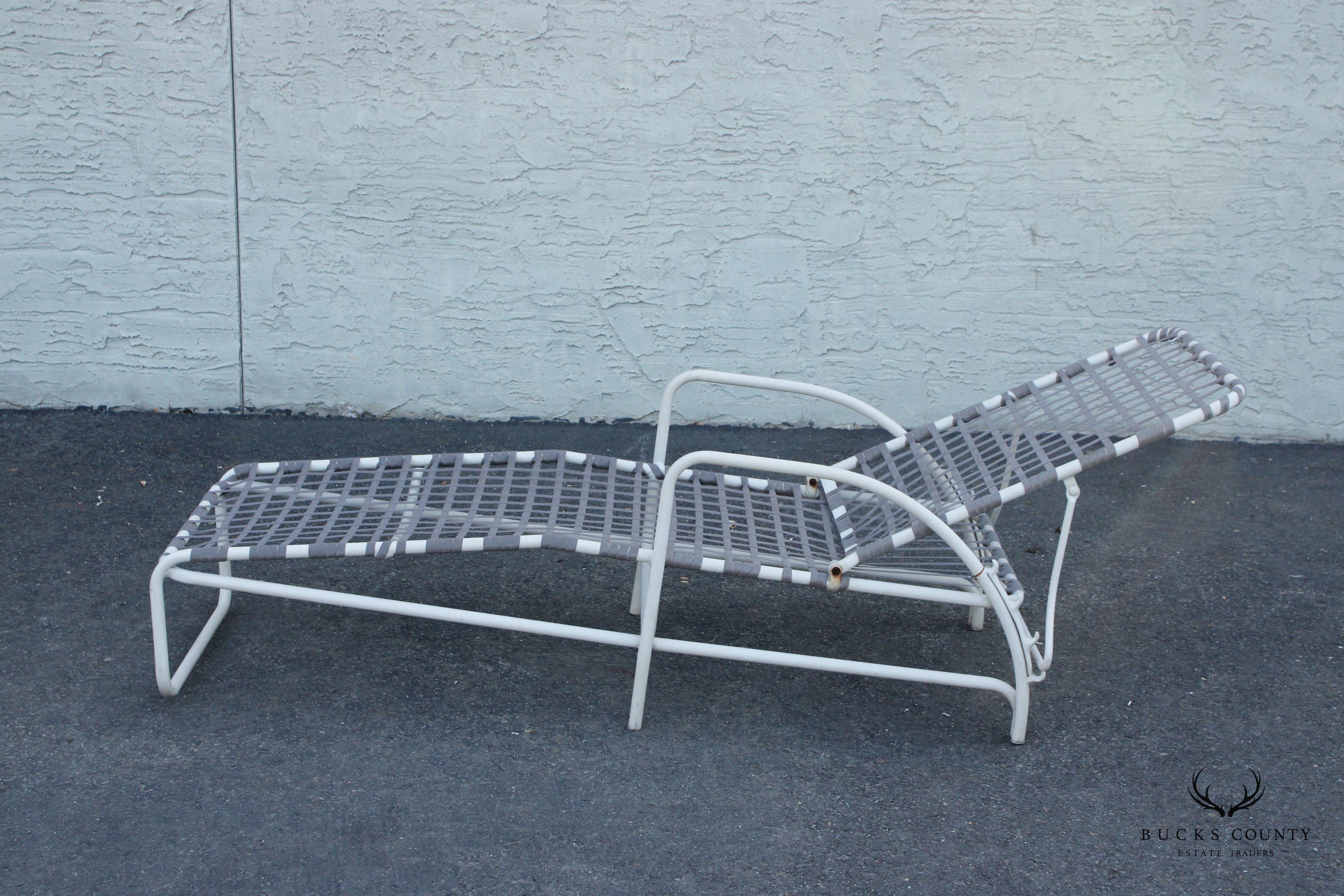 Mid Century Modern Outdoor Patio Reclining Chaise Lounge