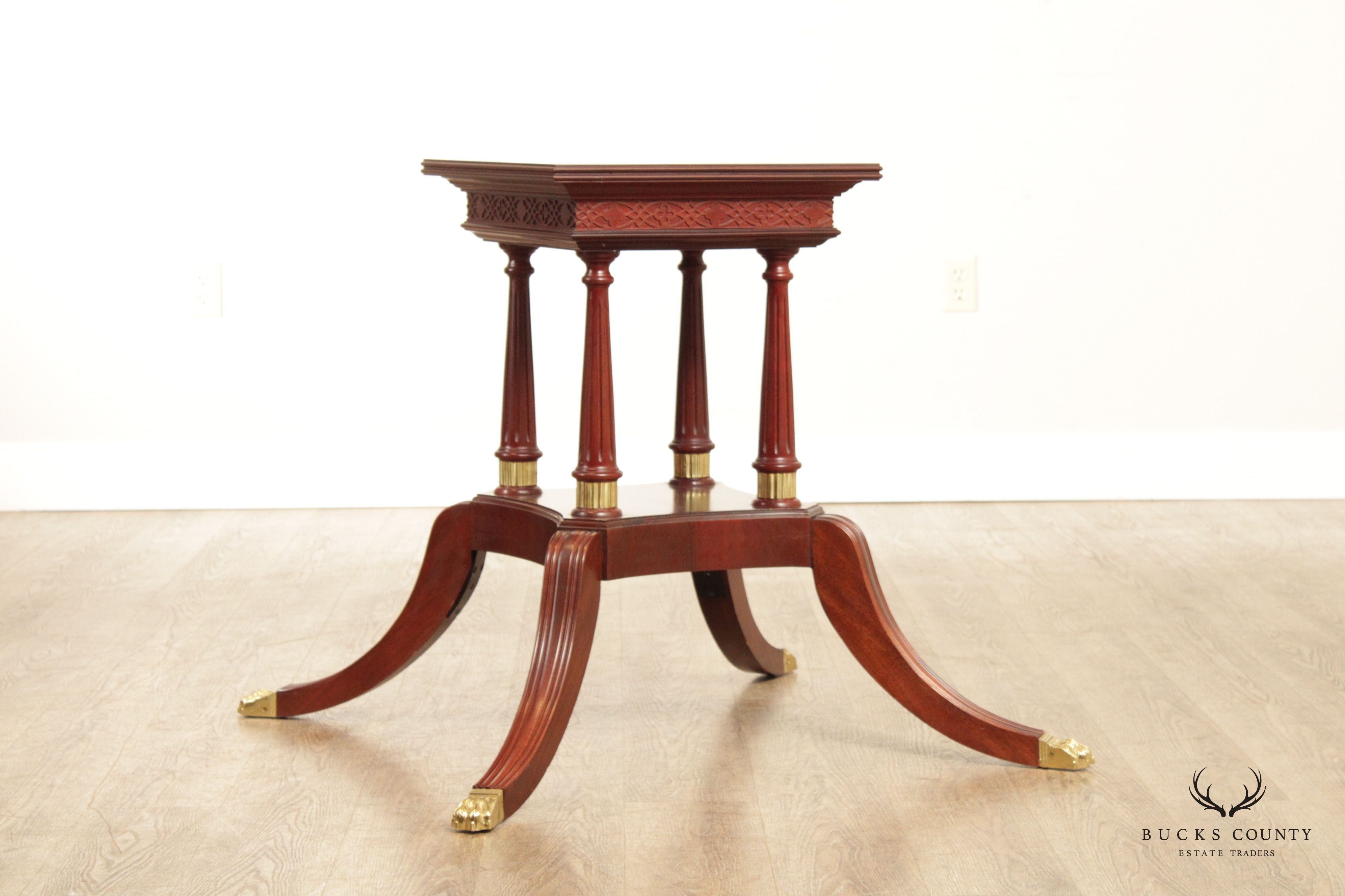 Craftique Regency Style Banded Mahogany Side Table