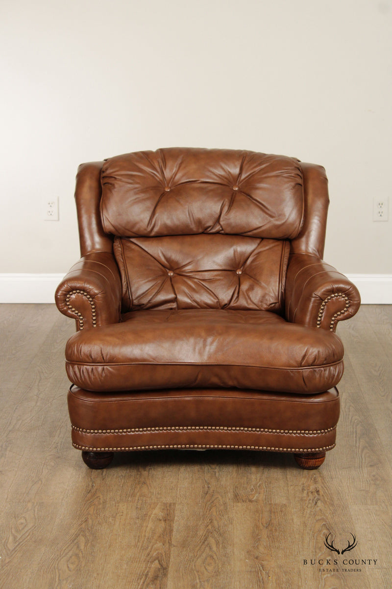 Classic LeatherTufted Brown Leather Lounge Chair
