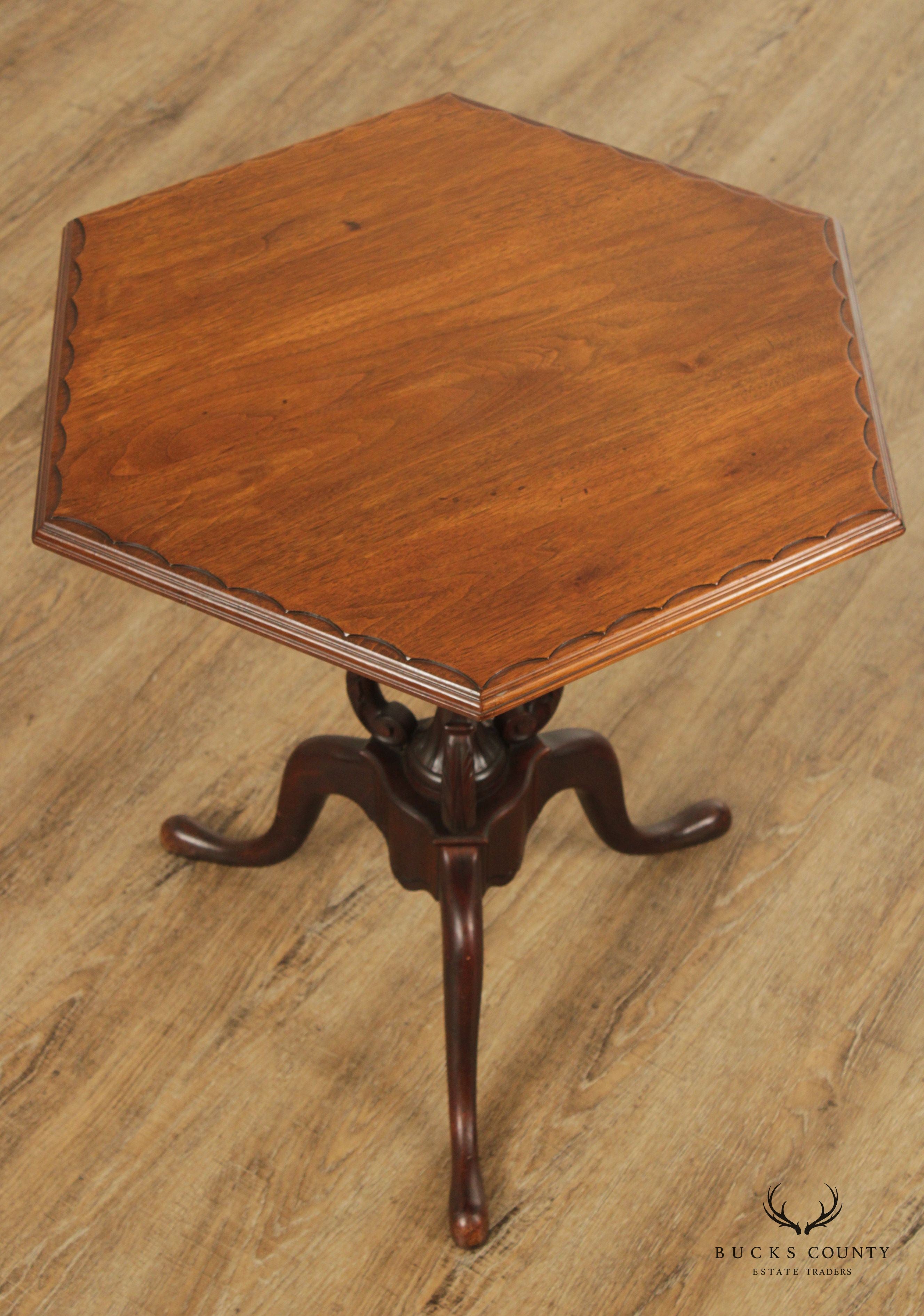 Antique Edwardian Mahogany Pedestal Side Table