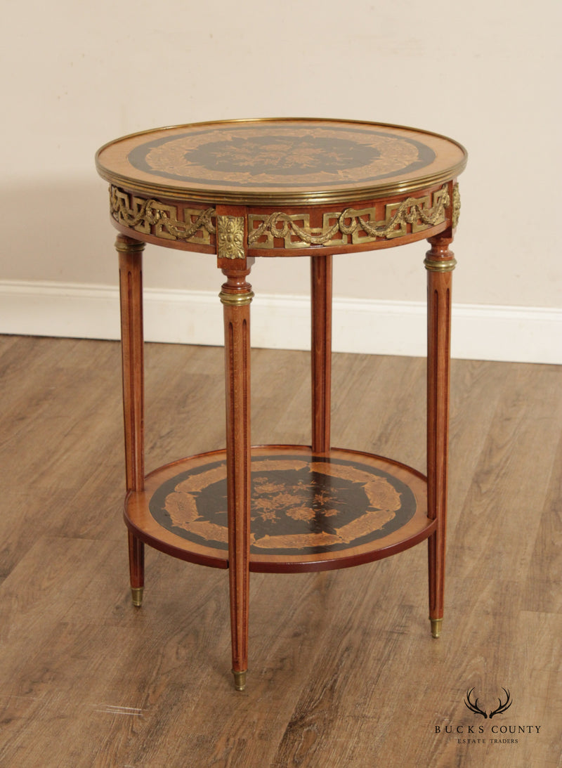 French Napoleon III Style Fruitwood Ormolu Side Table