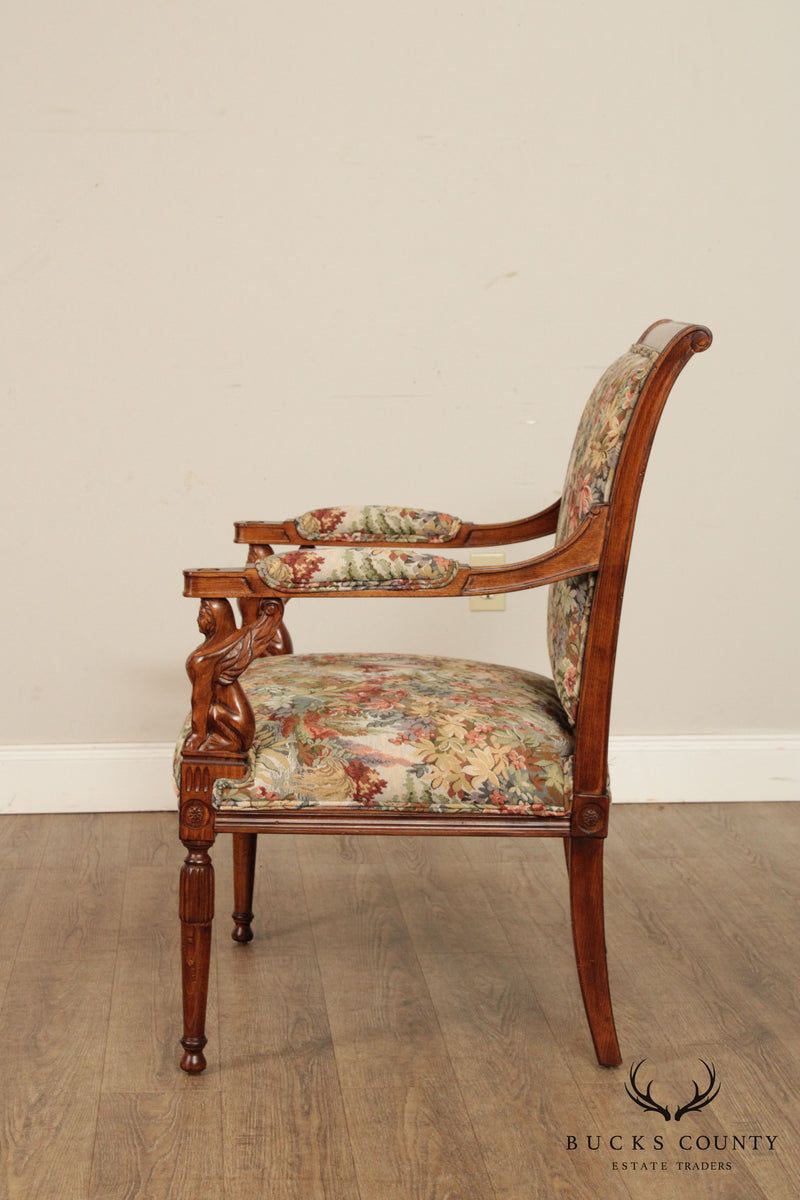 Egyptian Revival Style Quality Pair of Armchairs by Sherrill