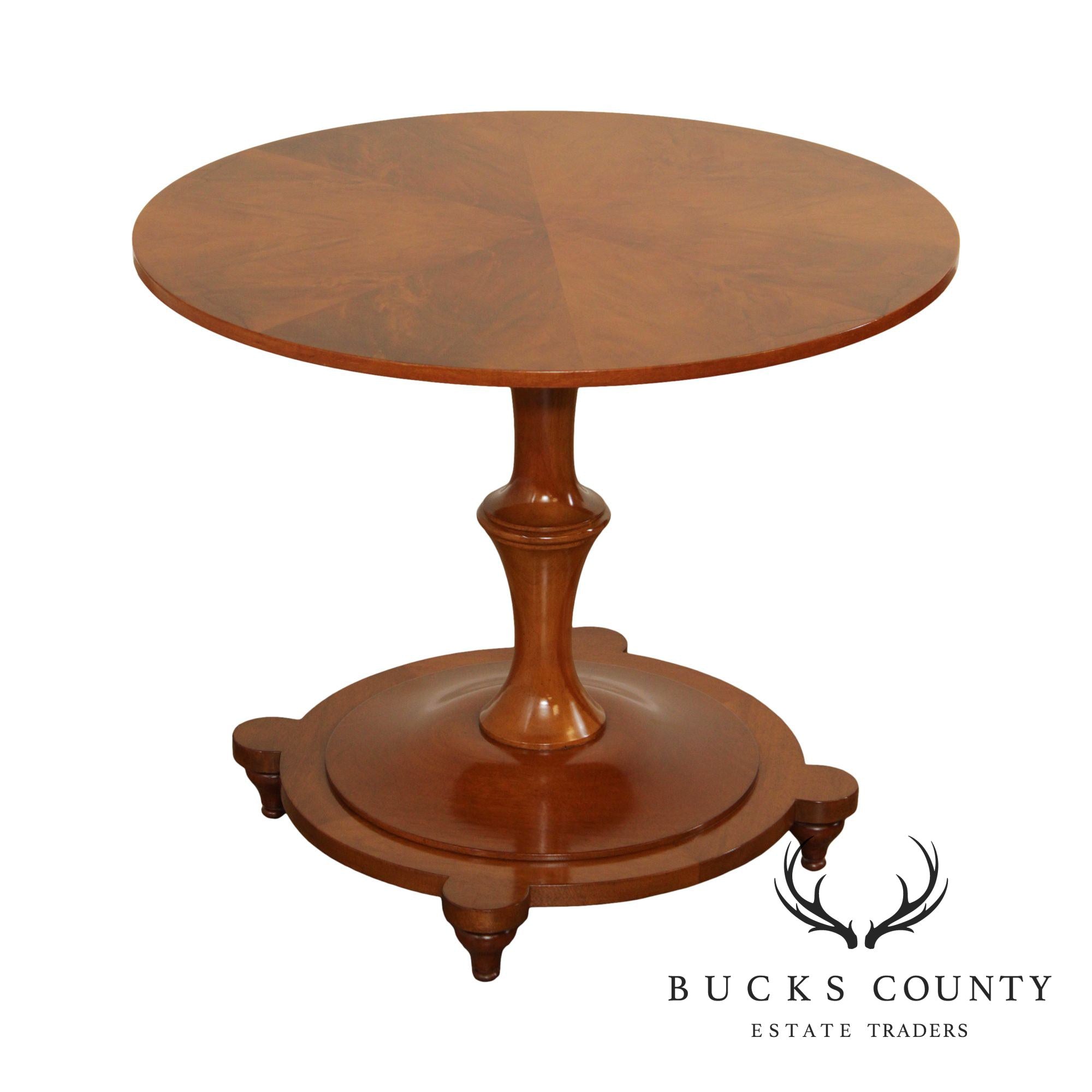 Regency Style Vintage Round Mahogany Pedestal Table