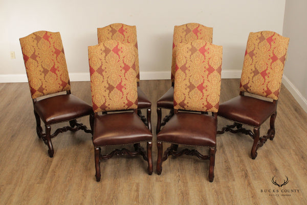 Stanley Furniture French Louis XIII OS de Mouton Style Set Six High-Back Dining Chairs